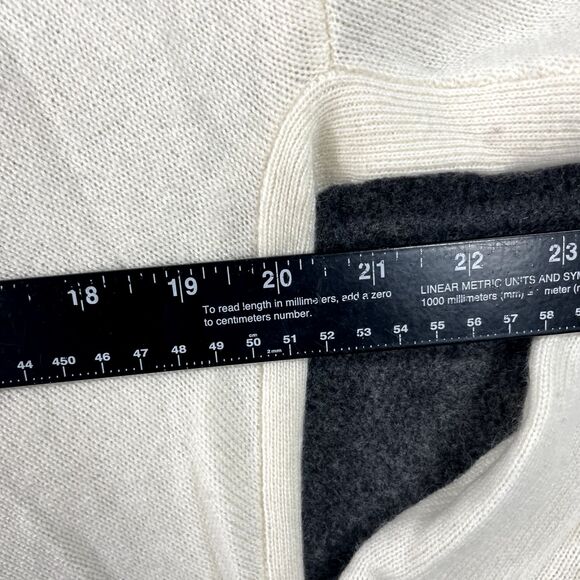 Alice Olivia Base Sweater Extra Small White Wool Angora Color Block Asymmetrical - Picture 4 of 8
